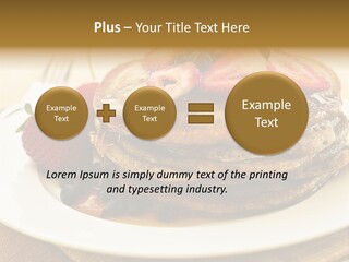 Stack Of Buckwheat Pancakes With Fresh Berries And Maple Syrup PowerPoint Template