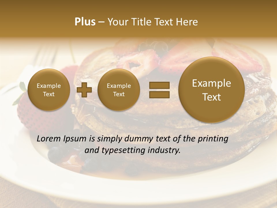 Stack Of Buckwheat Pancakes With Fresh Berries And Maple Syrup PowerPoint Template