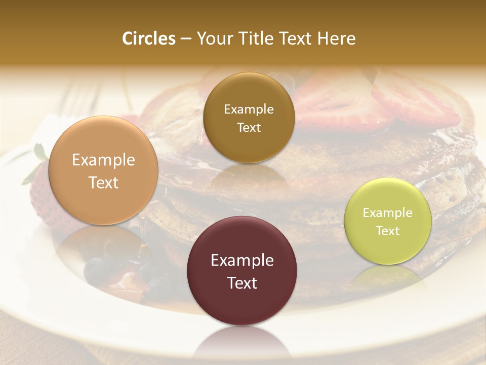 Stack Of Buckwheat Pancakes With Fresh Berries And Maple Syrup PowerPoint Template