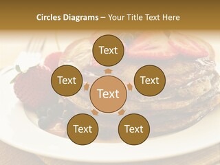 Stack Of Buckwheat Pancakes With Fresh Berries And Maple Syrup PowerPoint Template