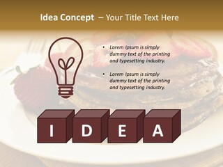 Stack Of Buckwheat Pancakes With Fresh Berries And Maple Syrup PowerPoint Template