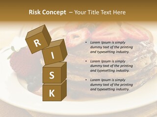 Stack Of Buckwheat Pancakes With Fresh Berries And Maple Syrup PowerPoint Template