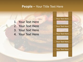 Stack Of Buckwheat Pancakes With Fresh Berries And Maple Syrup PowerPoint Template