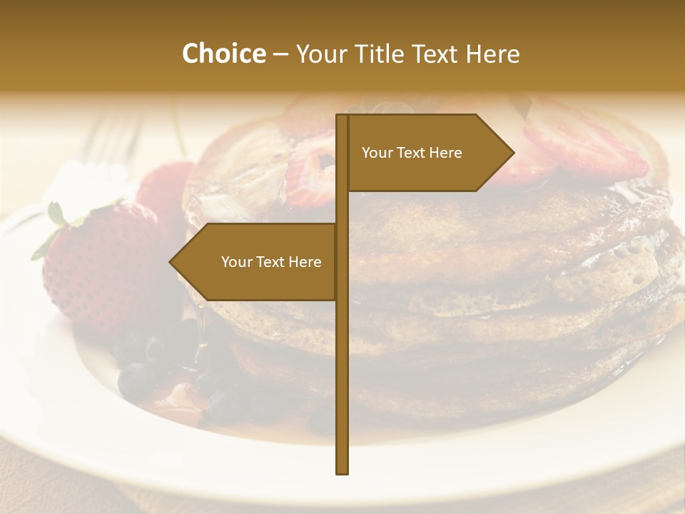 Stack Of Buckwheat Pancakes With Fresh Berries And Maple Syrup PowerPoint Template