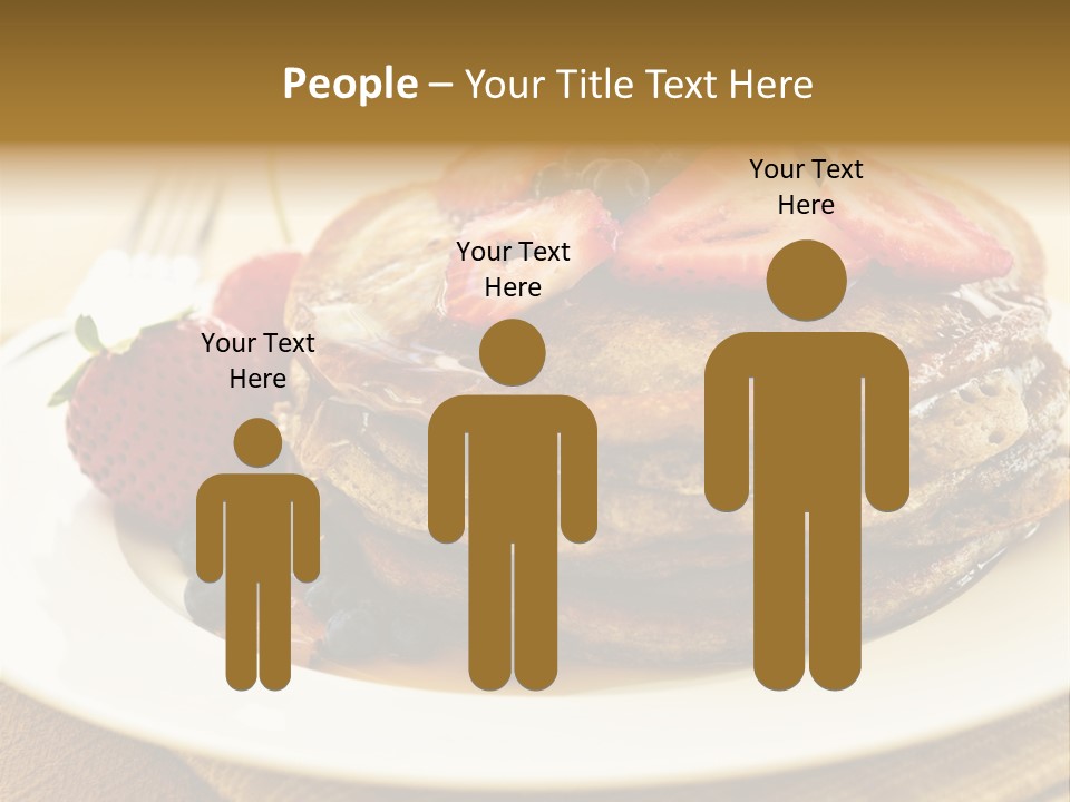 Stack Of Buckwheat Pancakes With Fresh Berries And Maple Syrup PowerPoint Template