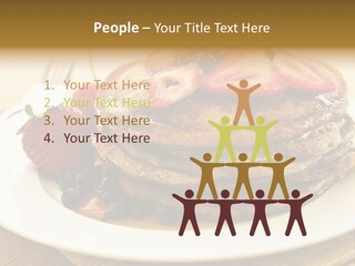 Stack Of Buckwheat Pancakes With Fresh Berries And Maple Syrup PowerPoint Template