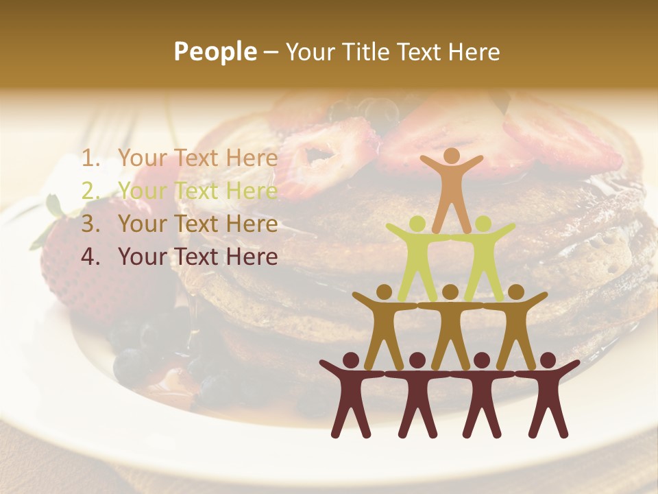 Stack Of Buckwheat Pancakes With Fresh Berries And Maple Syrup PowerPoint Template