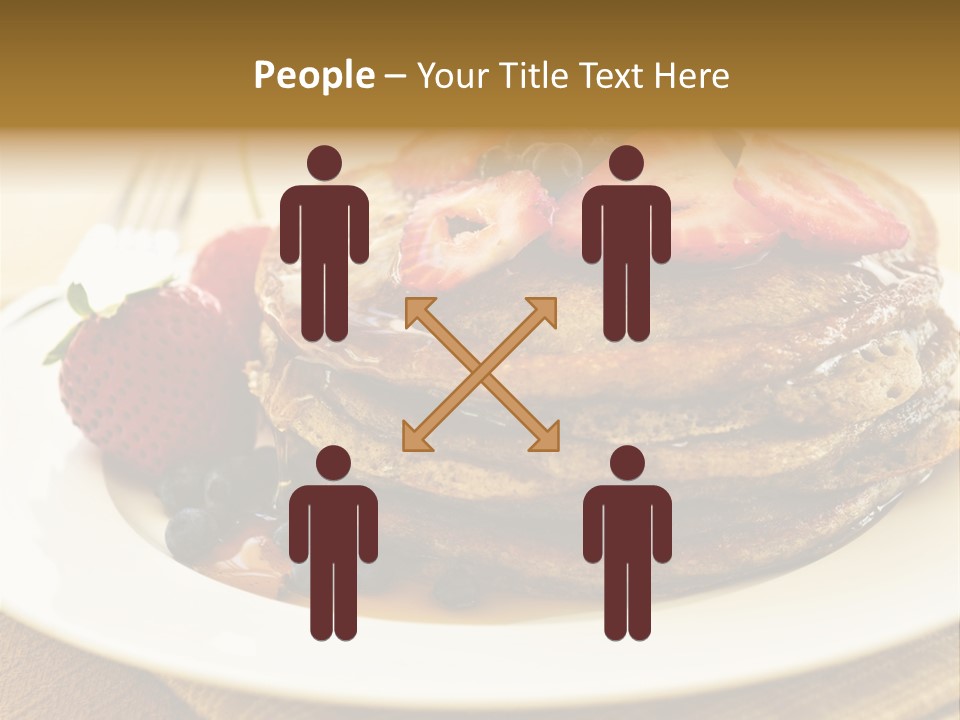 Stack Of Buckwheat Pancakes With Fresh Berries And Maple Syrup PowerPoint Template