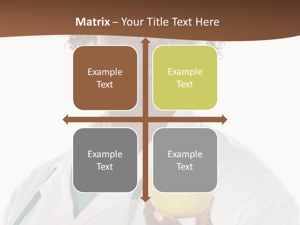 African American Female Doctor And Apple A Over White Background PowerPoint Template