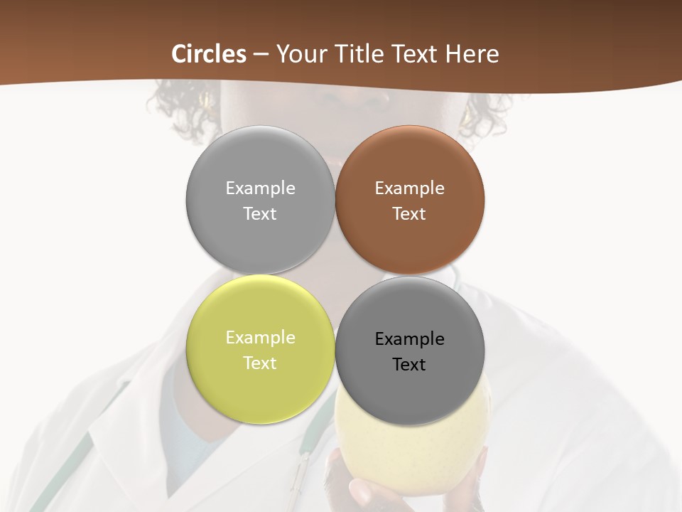 African American Female Doctor And Apple A Over White Background PowerPoint Template