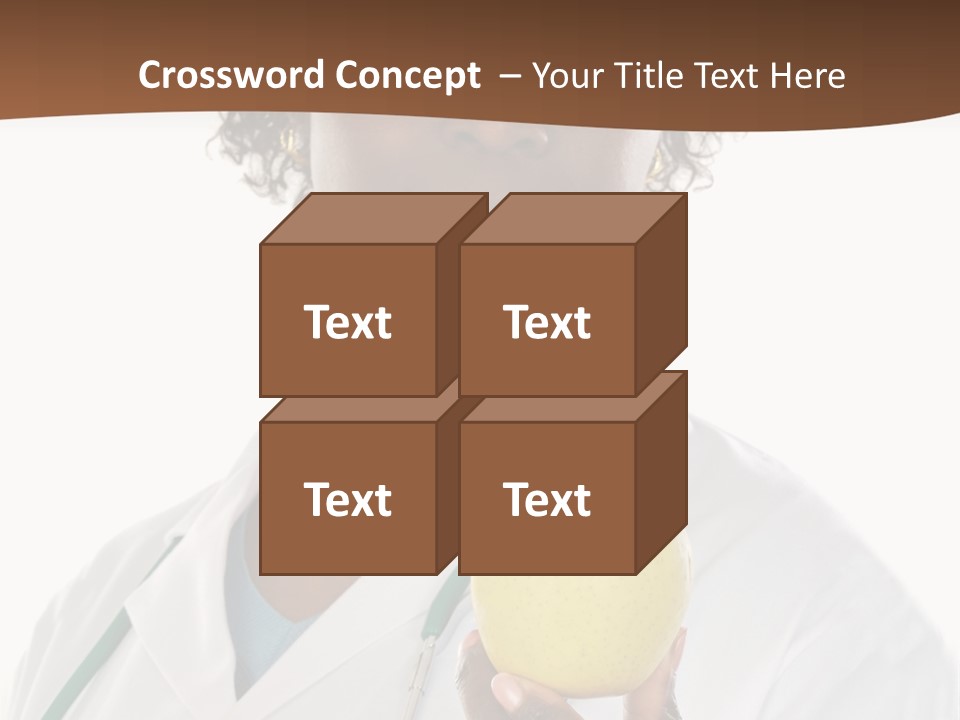 African American Female Doctor And Apple A Over White Background PowerPoint Template