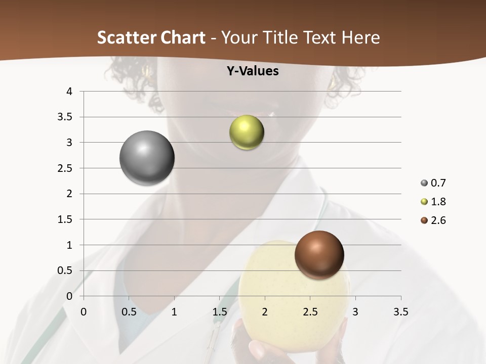 African American Female Doctor And Apple A Over White Background PowerPoint Template