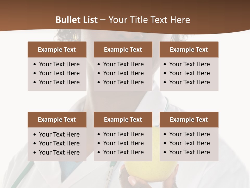 African American Female Doctor And Apple A Over White Background PowerPoint Template