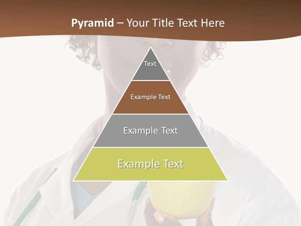 African American Female Doctor And Apple A Over White Background PowerPoint Template