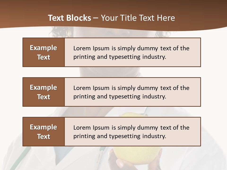 African American Female Doctor And Apple A Over White Background PowerPoint Template