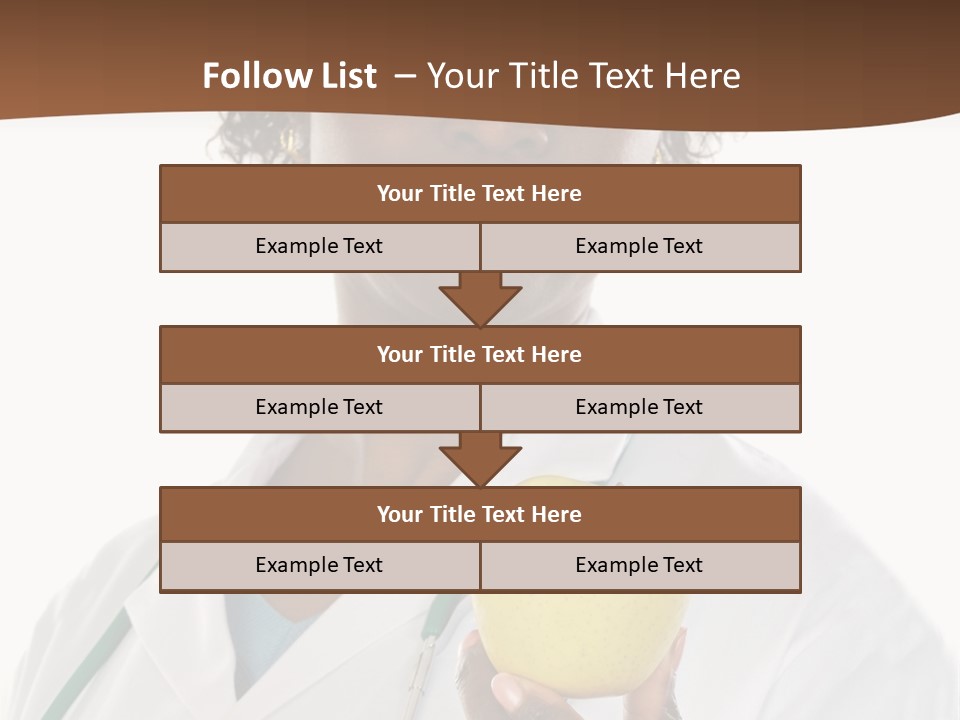 African American Female Doctor And Apple A Over White Background PowerPoint Template