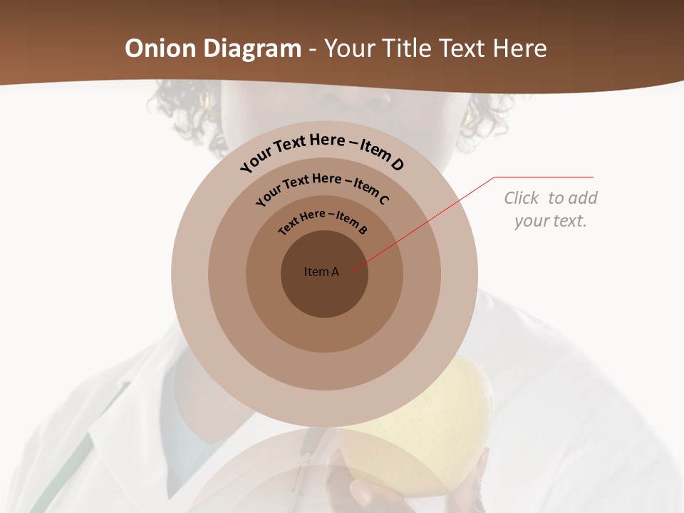 African American Female Doctor And Apple A Over White Background PowerPoint Template