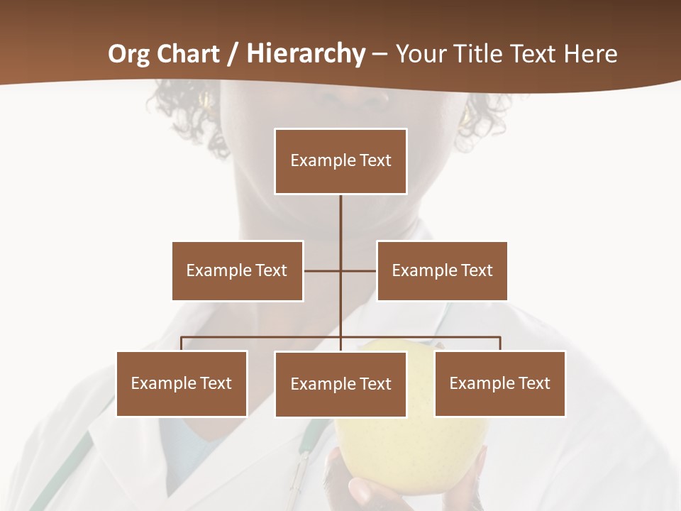 African American Female Doctor And Apple A Over White Background PowerPoint Template