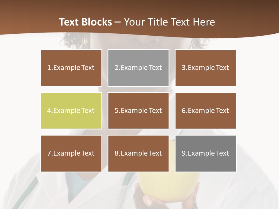 African American Female Doctor And Apple A Over White Background PowerPoint Template