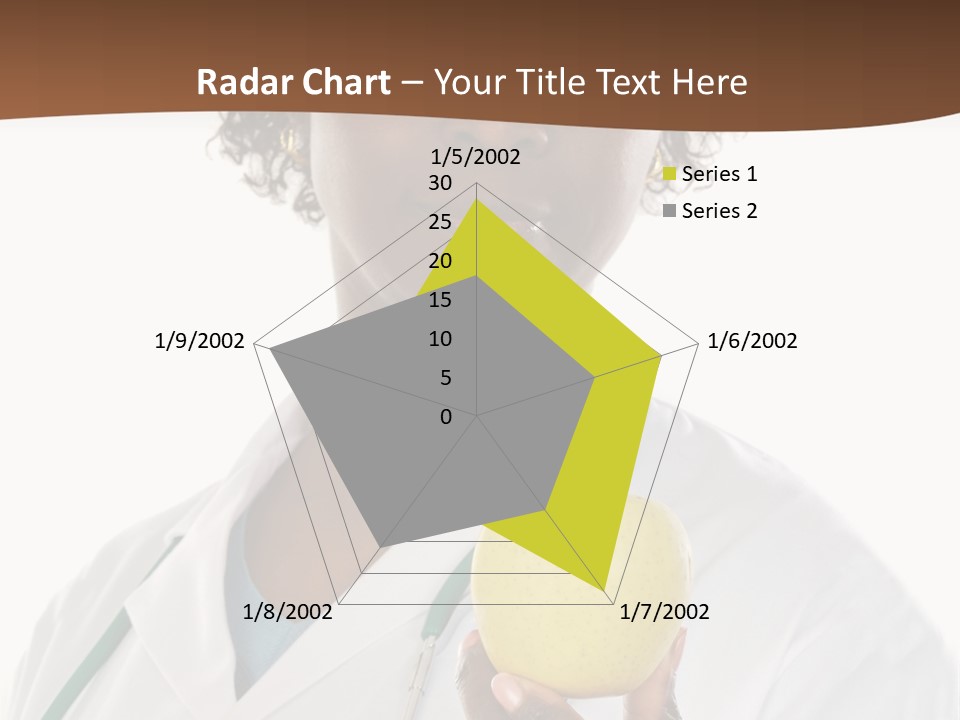 African American Female Doctor And Apple A Over White Background PowerPoint Template