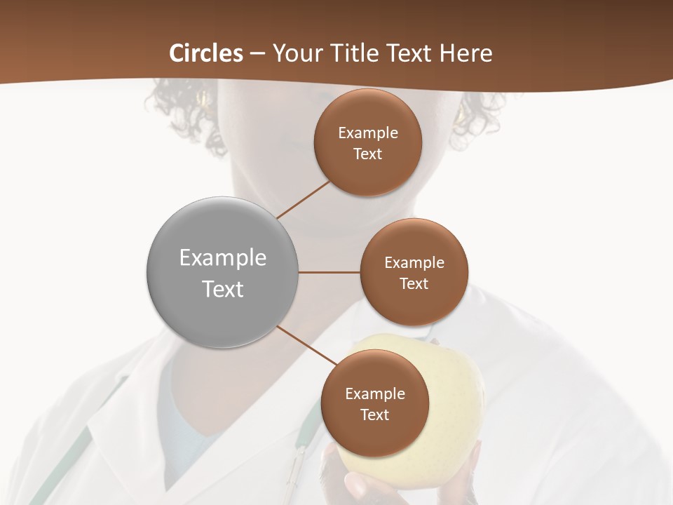 African American Female Doctor And Apple A Over White Background PowerPoint Template