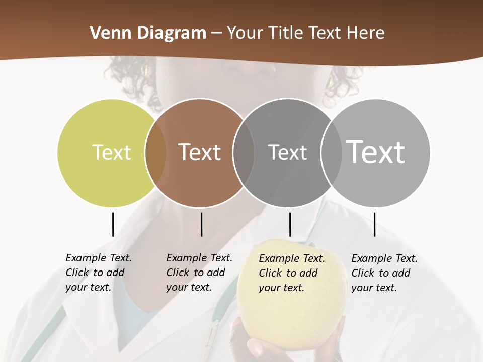 African American Female Doctor And Apple A Over White Background PowerPoint Template