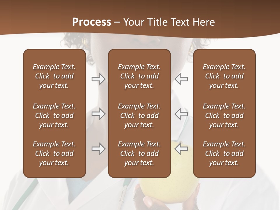 African American Female Doctor And Apple A Over White Background PowerPoint Template