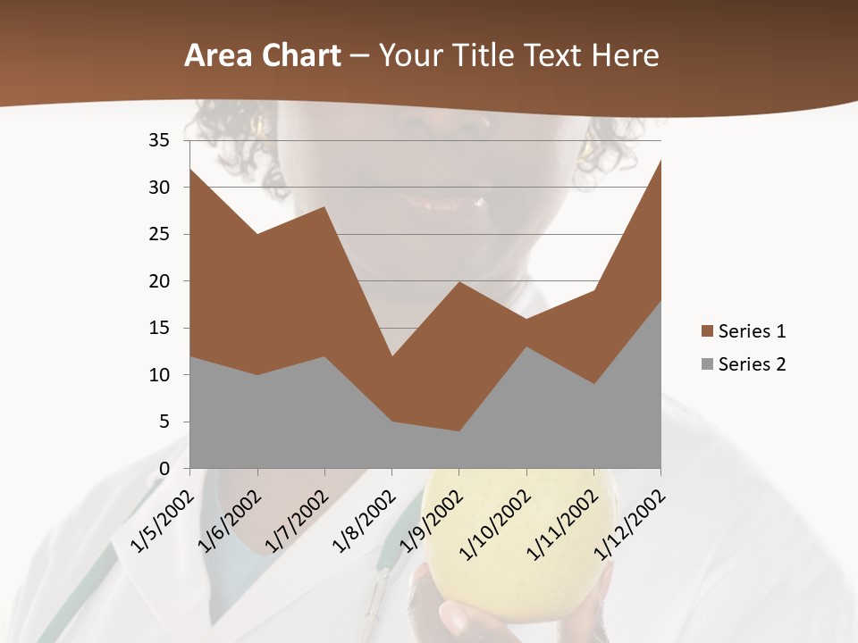 African American Female Doctor And Apple A Over White Background PowerPoint Template