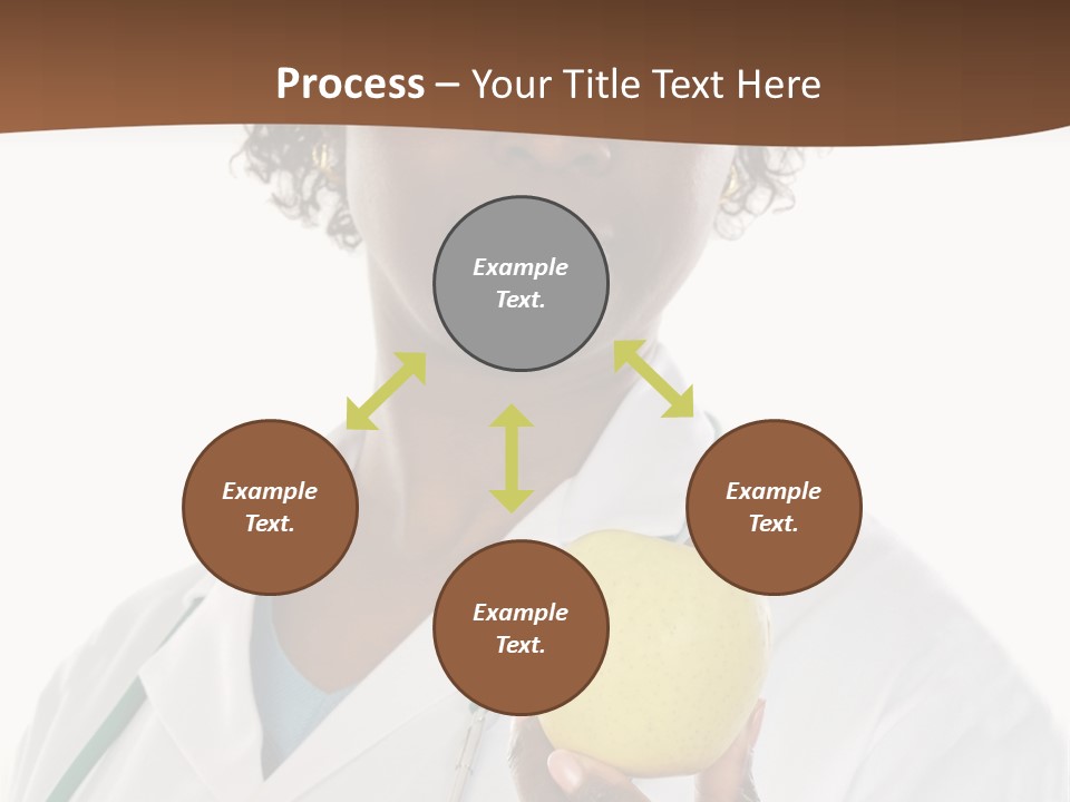 African American Female Doctor And Apple A Over White Background PowerPoint Template