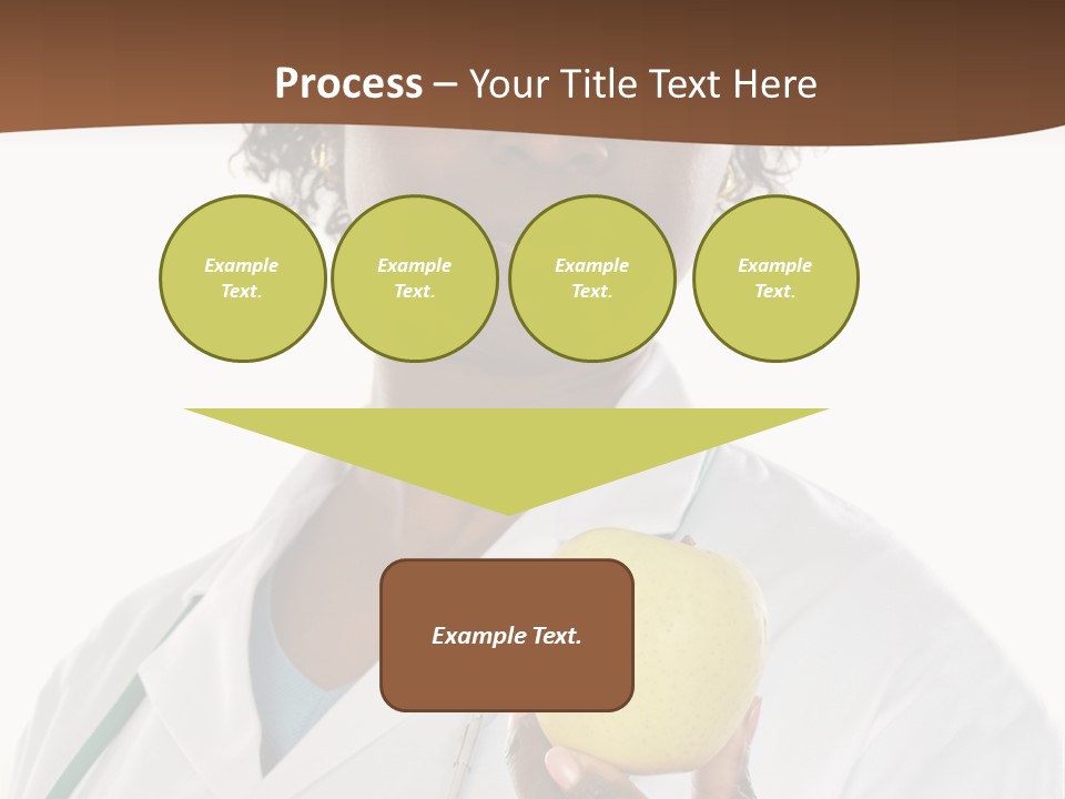 African American Female Doctor And Apple A Over White Background PowerPoint Template