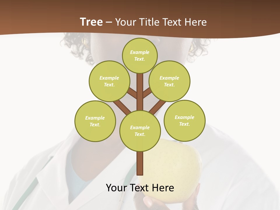 African American Female Doctor And Apple A Over White Background PowerPoint Template