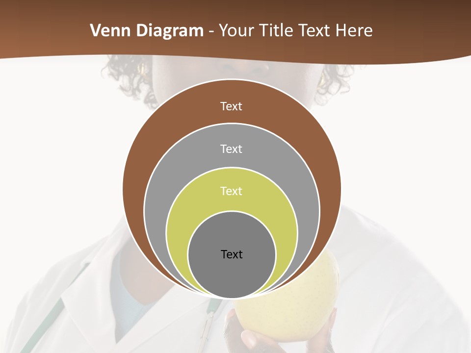 African American Female Doctor And Apple A Over White Background PowerPoint Template