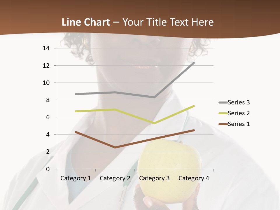 African American Female Doctor And Apple A Over White Background PowerPoint Template