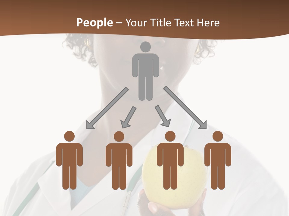 African American Female Doctor And Apple A Over White Background PowerPoint Template