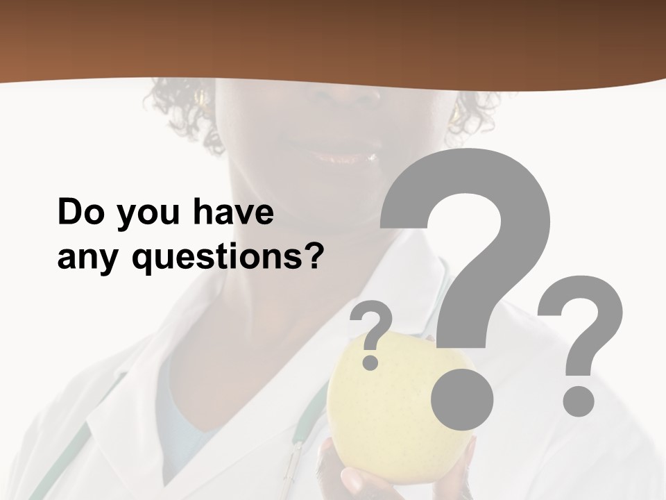 African American Female Doctor And Apple A Over White Background PowerPoint Template