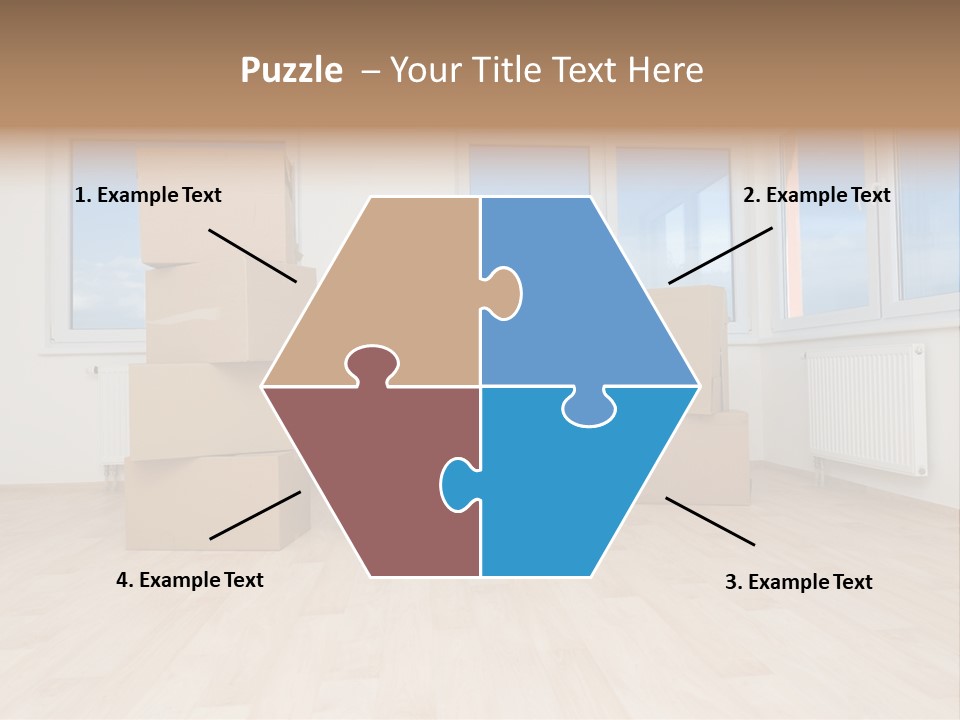 Family With Moving Boxes In New Home. PowerPoint Template