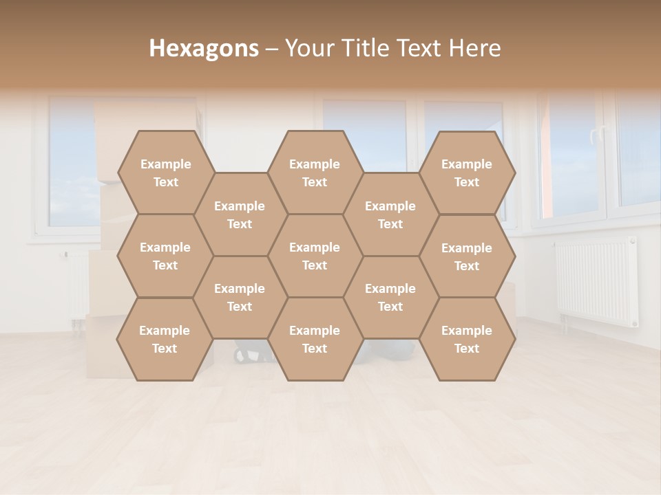 Family With Moving Boxes In New Home. PowerPoint Template