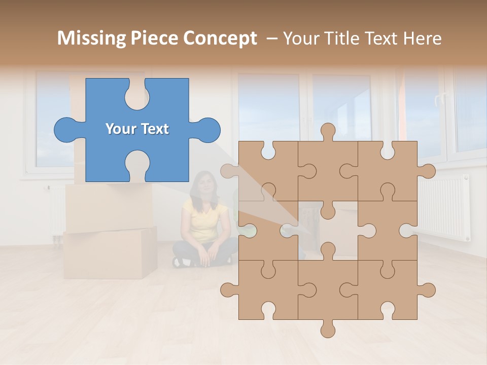 Family With Moving Boxes In New Home. PowerPoint Template