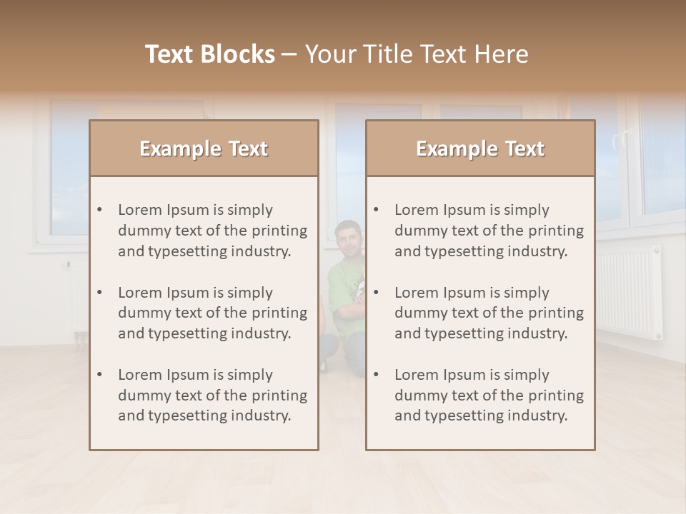 Family With Moving Boxes In New Home. PowerPoint Template