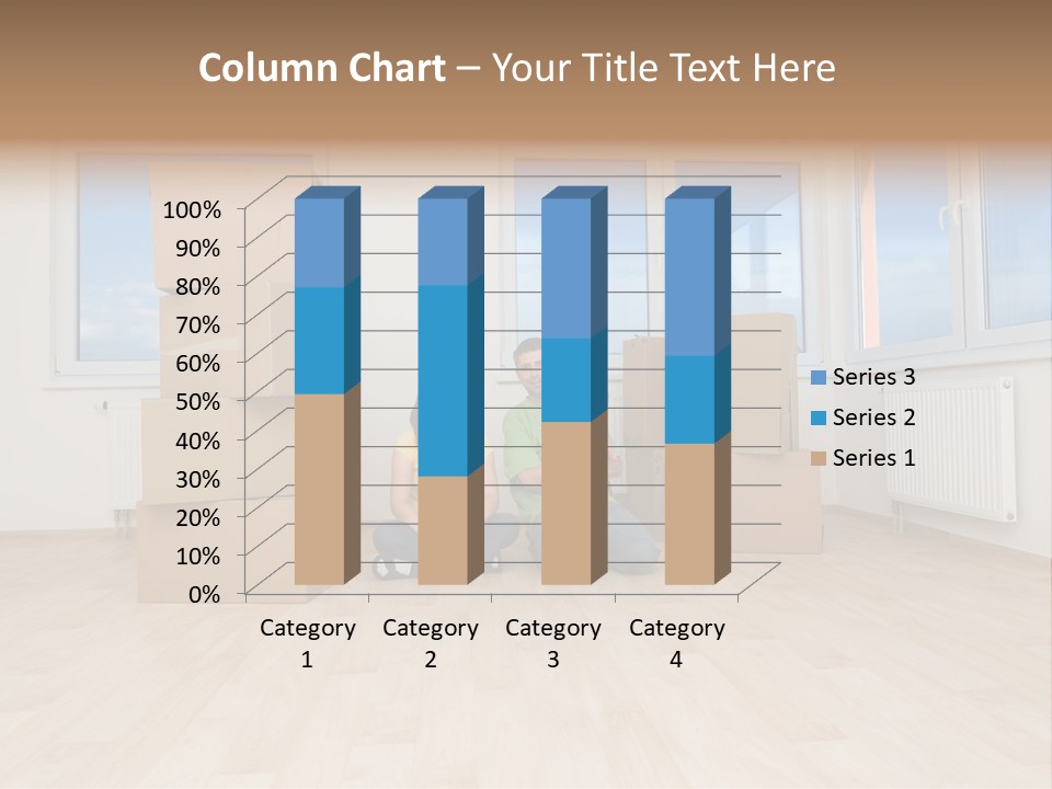 Family With Moving Boxes In New Home. PowerPoint Template