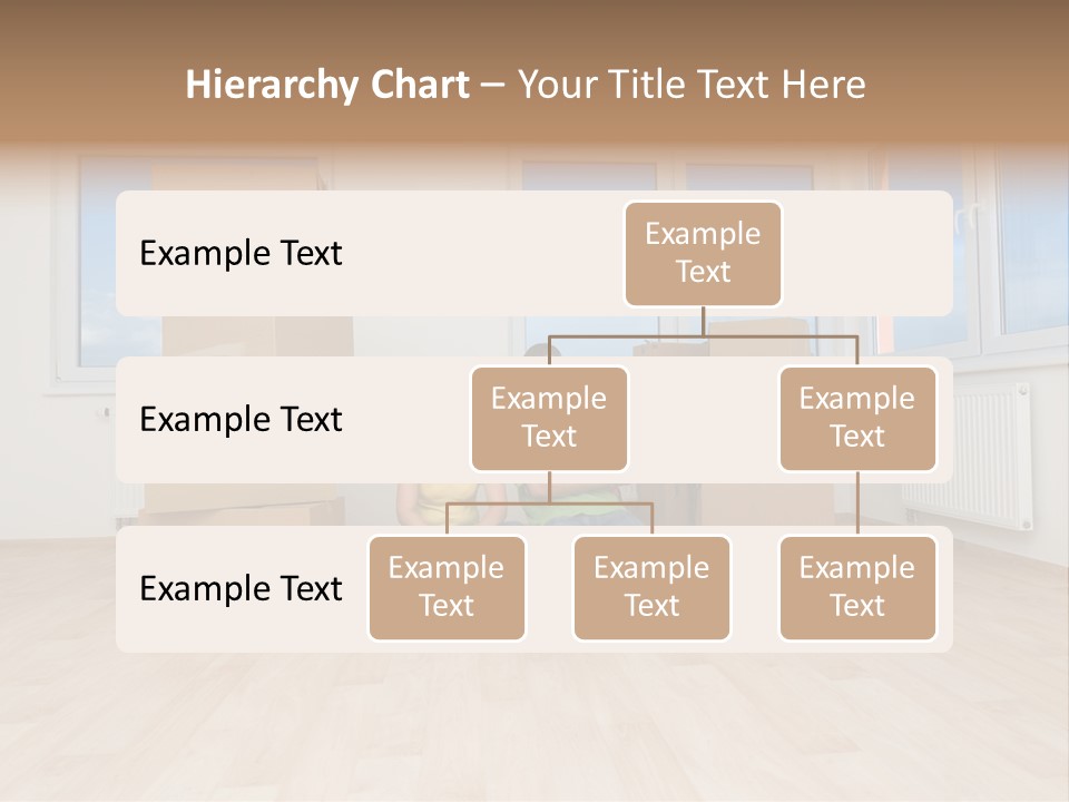 Family With Moving Boxes In New Home. PowerPoint Template