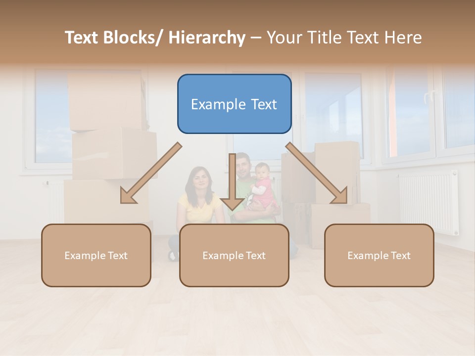 Family With Moving Boxes In New Home. PowerPoint Template