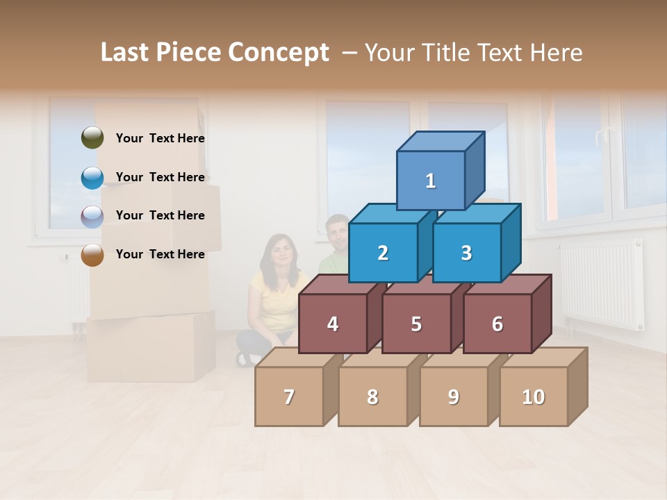 Family With Moving Boxes In New Home. PowerPoint Template