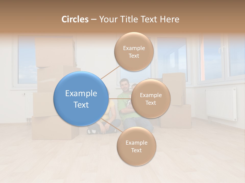 Family With Moving Boxes In New Home. PowerPoint Template