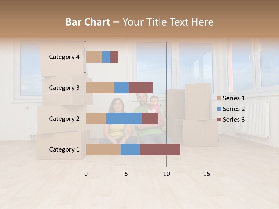 Family With Moving Boxes In New Home. PowerPoint Template