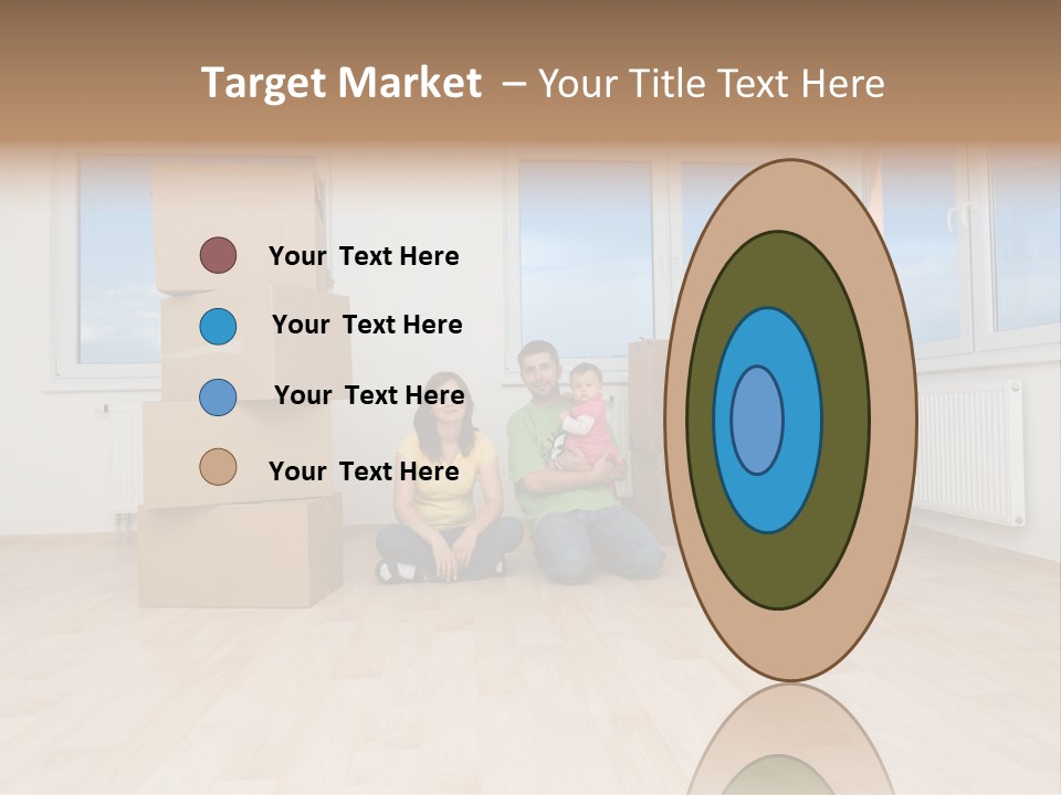 Family With Moving Boxes In New Home. PowerPoint Template