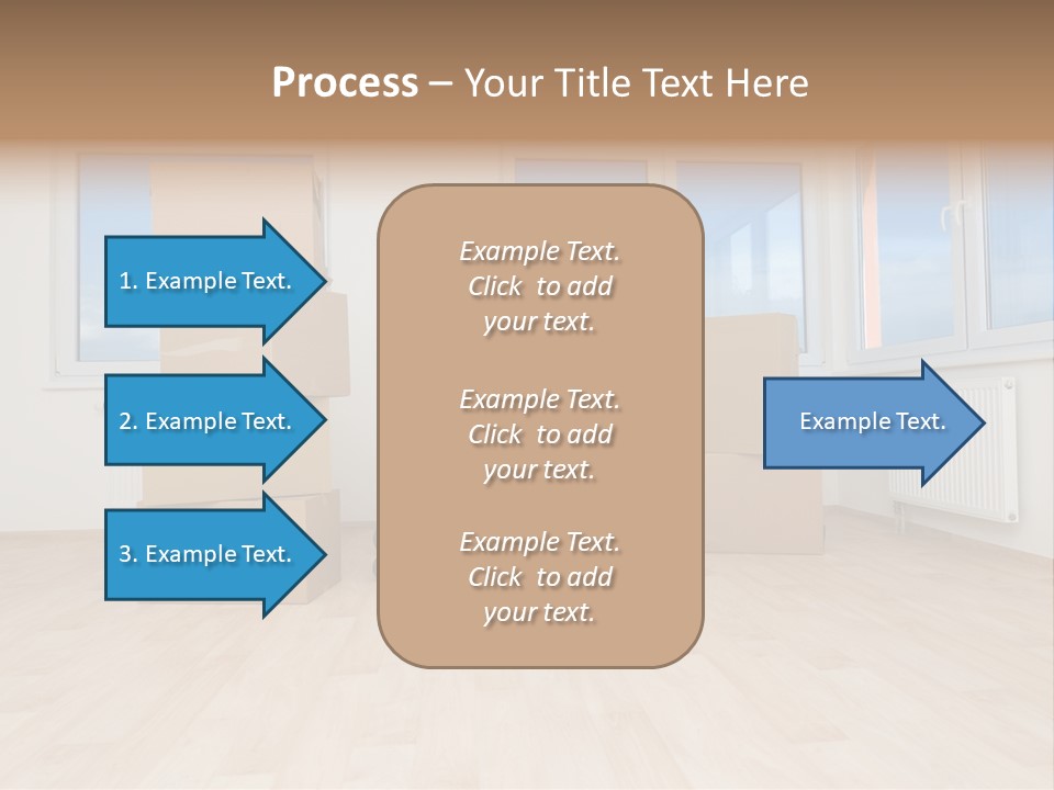 Family With Moving Boxes In New Home. PowerPoint Template