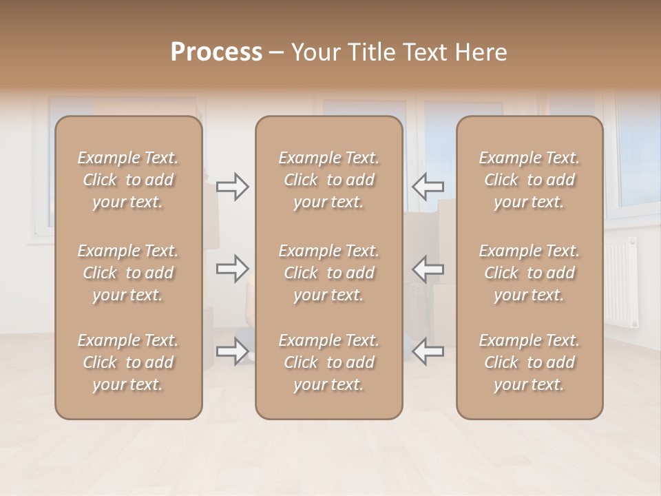 Family With Moving Boxes In New Home. PowerPoint Template