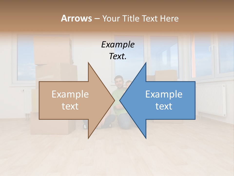Family With Moving Boxes In New Home. PowerPoint Template