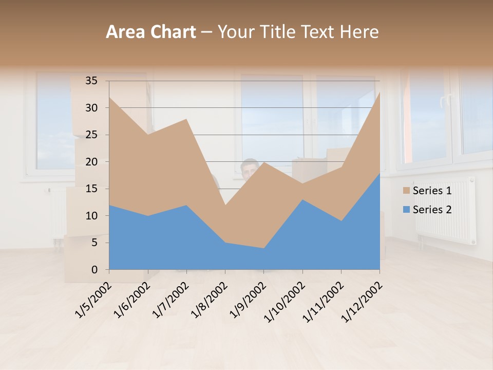 Family With Moving Boxes In New Home. PowerPoint Template